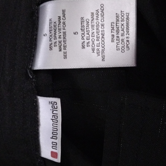 Y2k No Boundaries Black Pinstripe Pants Size 5 - Picture 4 of 5